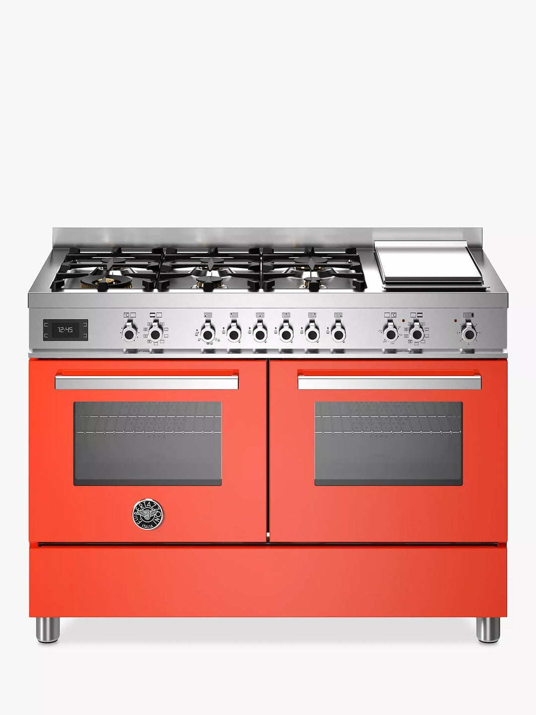 Bertazzoni Professional Series 120cm Dual Fuel Range Cooker with Griddle, Orange