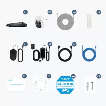 Reolink 12MP (4K+) UHD NVR PoE AI 8 x channel / 4 x Dome Camera Kit with 2TB HDD - No Monthly Fees