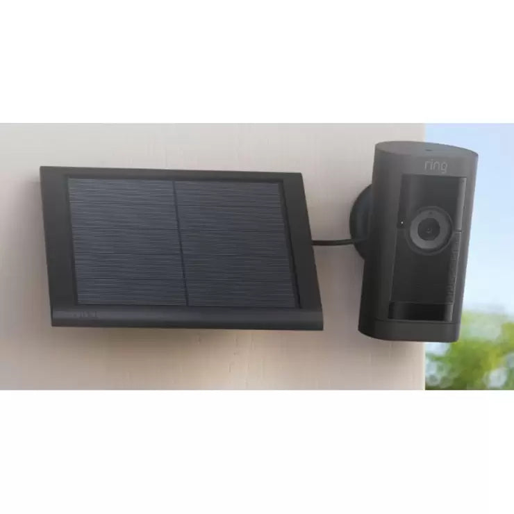 Ring Stick Up Cam Pro with Solar Panel in Black