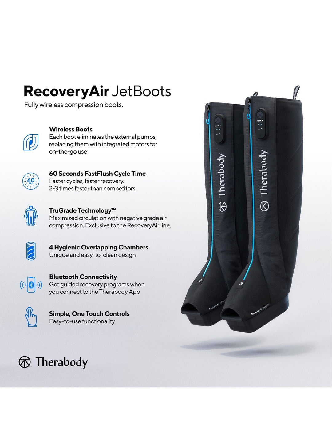 Therabody RecoveryAir Jet Pneumatic Compression Boots, Large