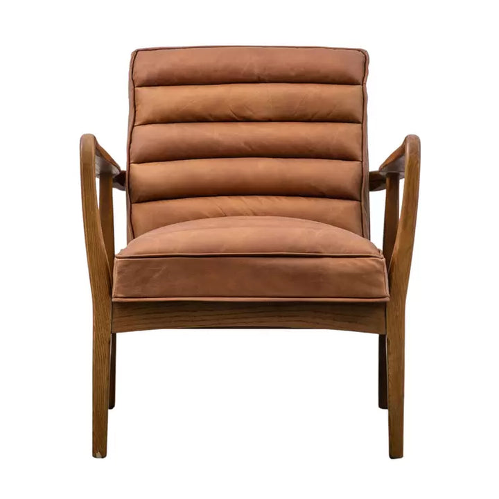 Gallery Datsun Brown Leather Armchair