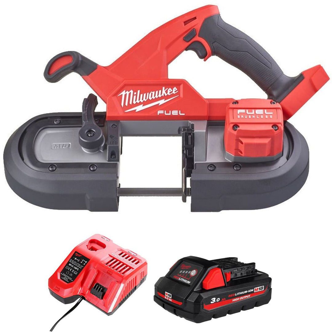 Milwaukee M18FBS85-0 18V FUEL Brushless 85mm Bandsaw with 1 x 3.0Ah Battery &amp; Charger