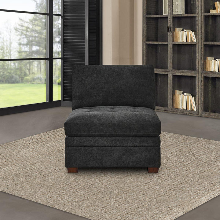 Thomasville Tisdale Dark Grey Fabric Armless Chair