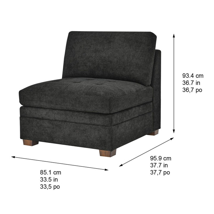 Thomasville Tisdale Dark Grey Fabric Armless Chair