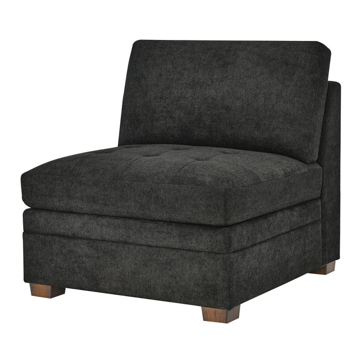 Thomasville Tisdale Dark Grey Fabric Armless Chair