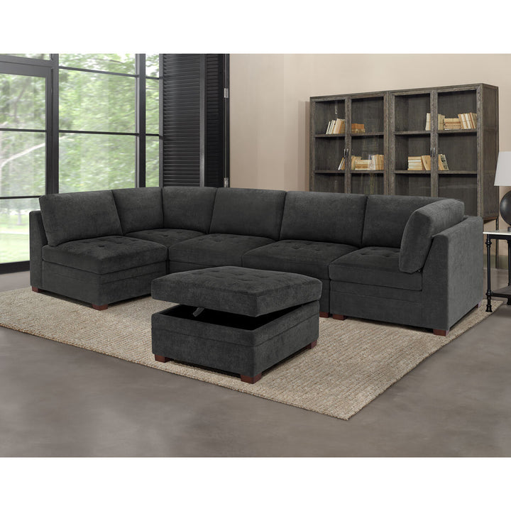 Thomasville Tisdale Dark Grey Fabric Armless Chair