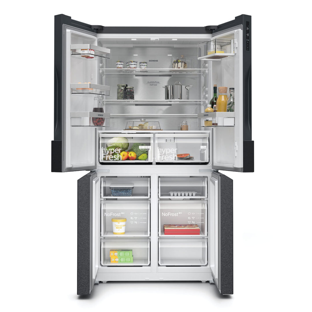 Siemens KF96NAXEAG, Multi Door Fridge Freezer, E Rated in Black Stainless Steel