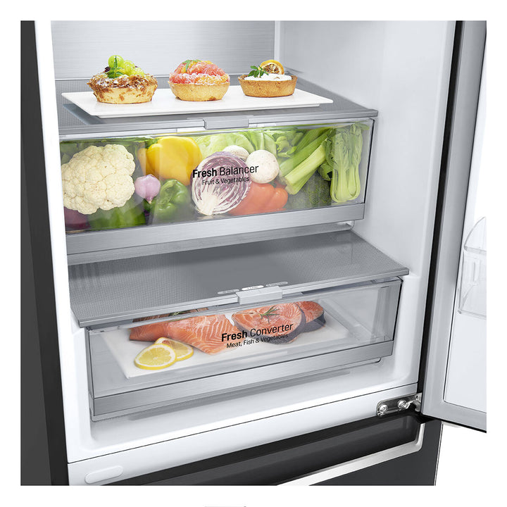 LG GBB92MCB2P Fridge Freezer, A Rated in Matte Black