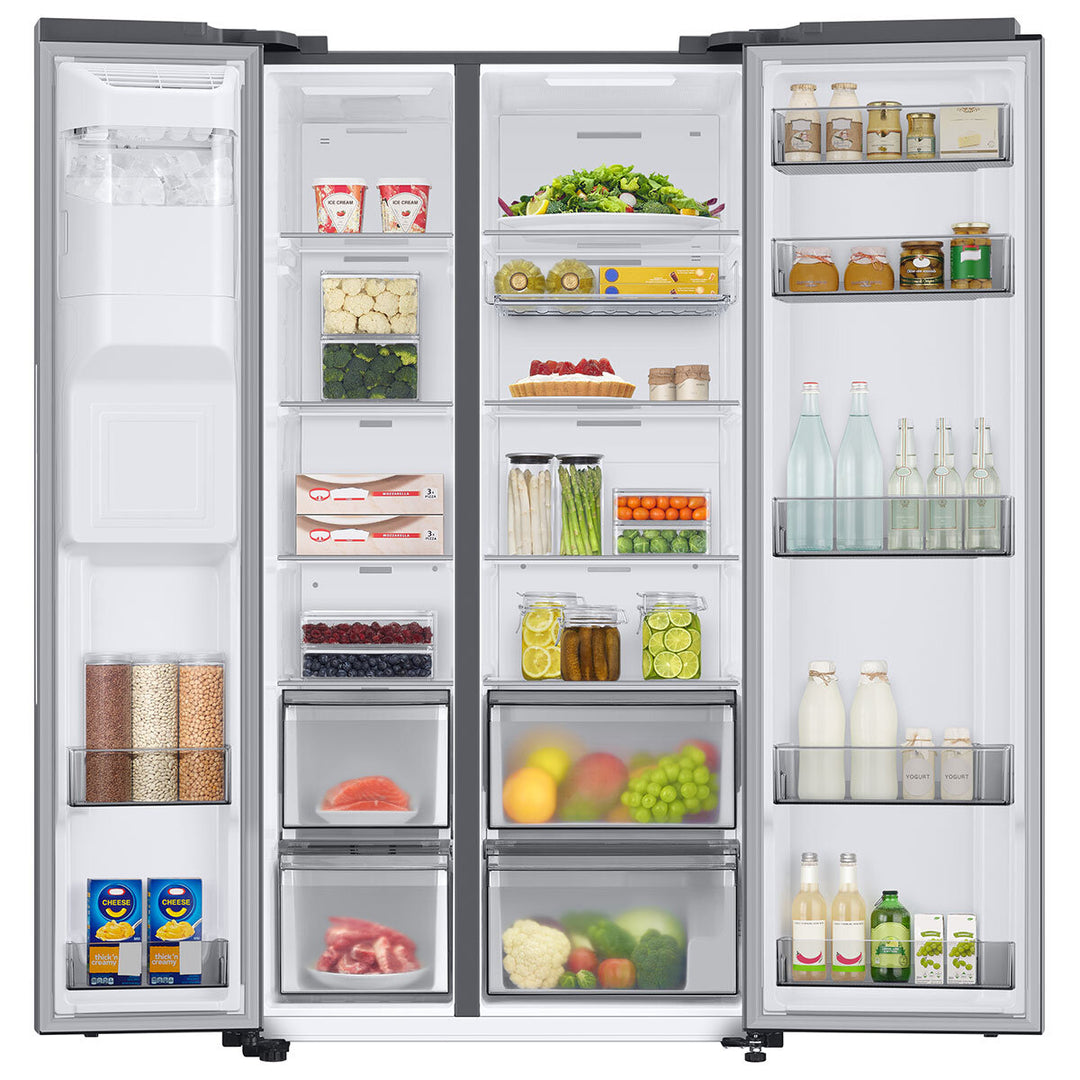 Samsung RS68CG883DS9EU, Side by Side Fridge Freezer, D Rated in Silver