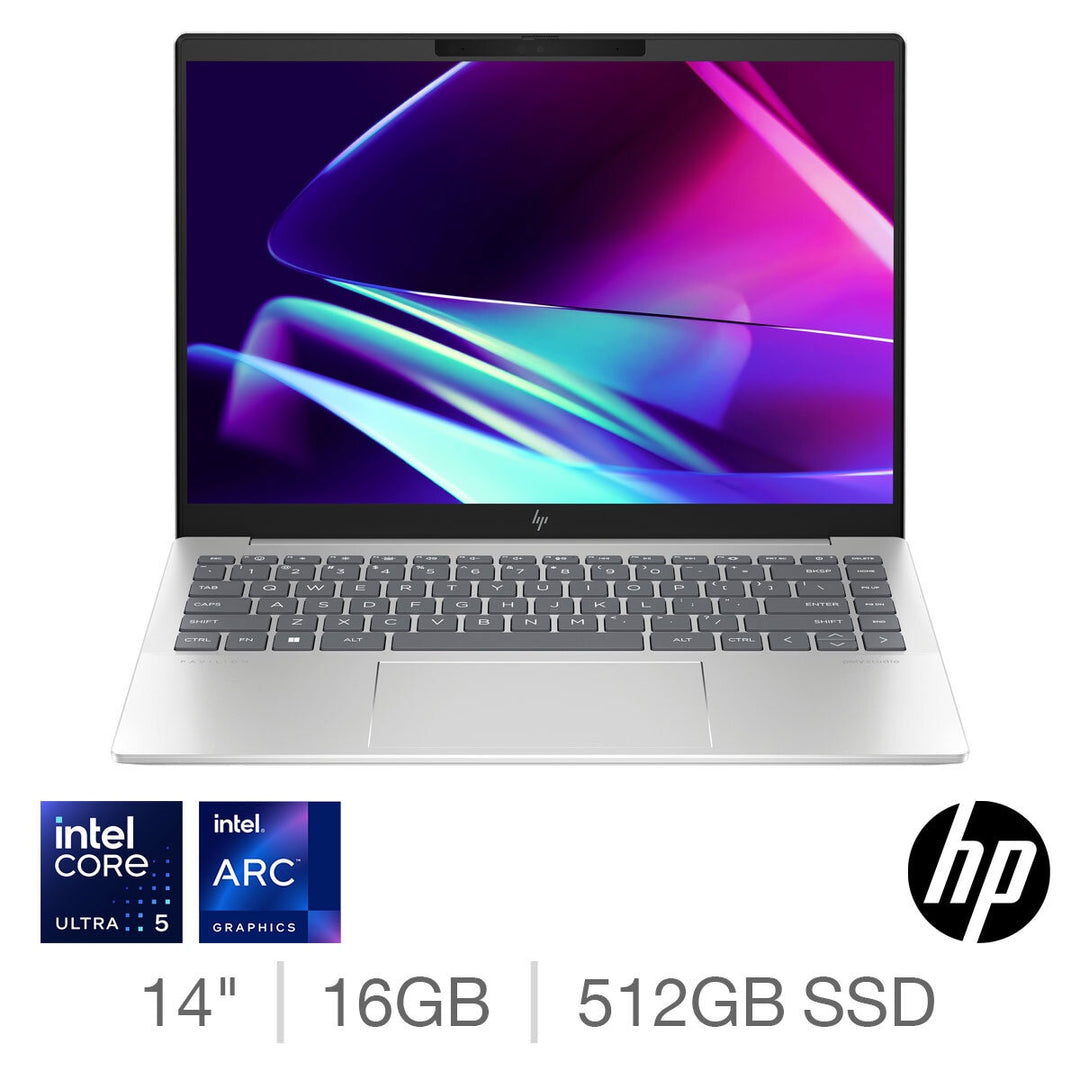 HP Pavilion Plus, Intel Core Ultra 5, 16GB RAM, 512GB SSD, 14 Inch Laptop, 14-ew1006na