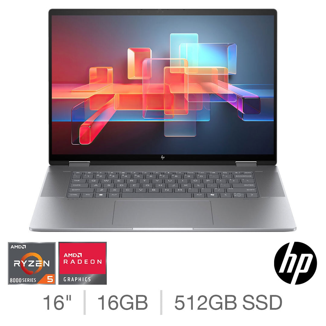 HP Envy x360, AMD Ryzen 5, 16GB RAM, 512GB SSD, 16 Inch Convertible 2 in 1 Laptop, 16-ad0006na