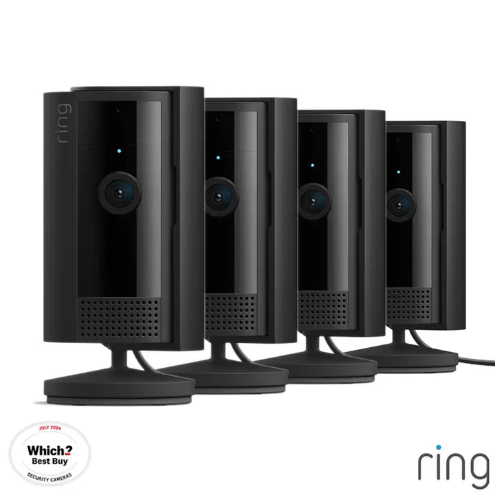 Ring Wired Indoor Camera Four Pack in Black