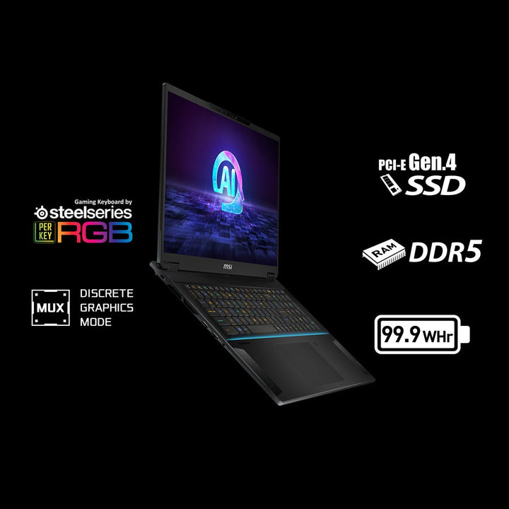 MSI Stealth, Intel Core Ultra 9, 32GB RAM, 2TB SSD, NVIDIA GeForce RTX 4070, 18 Inch Gaming Laptop, 9S7-183211-001