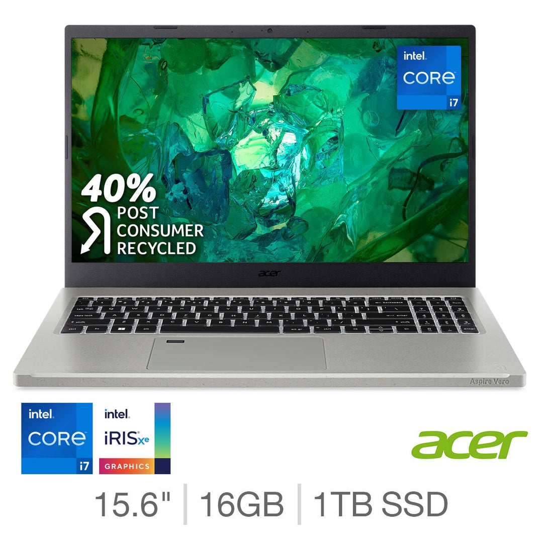 Acer Aspire Vero, Intel Core i7, 16GB RAM, 1TB SSD, 15.6 Inch Laptop, NX.KLMEK.005