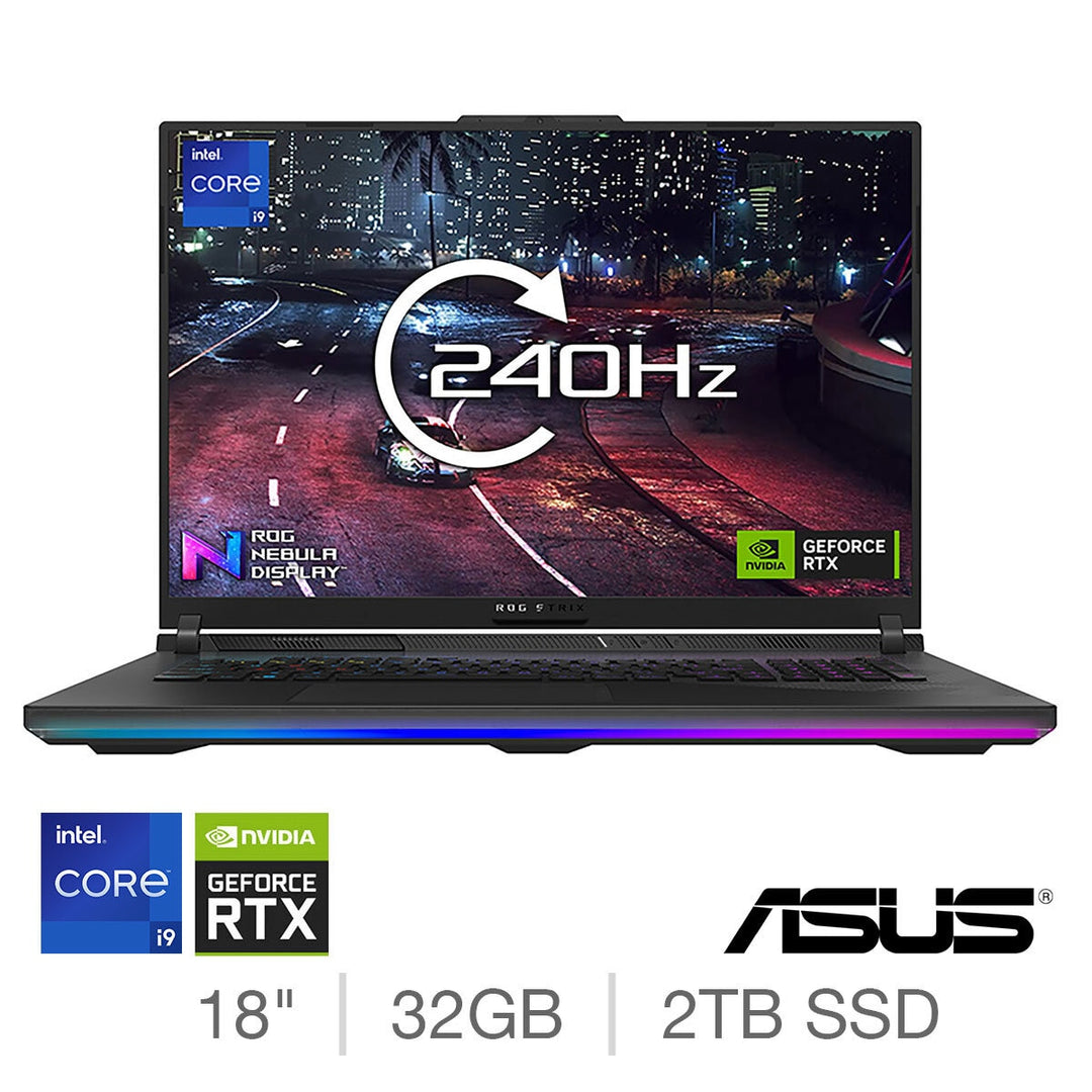 ASUS ROG Strix Scar 18, Intel Core i9, 32GB RAM, 2TB SSD, NVIDIA GeForce RTX 4090, 18 Inch Gaming Laptop, G834JYR-R6019W