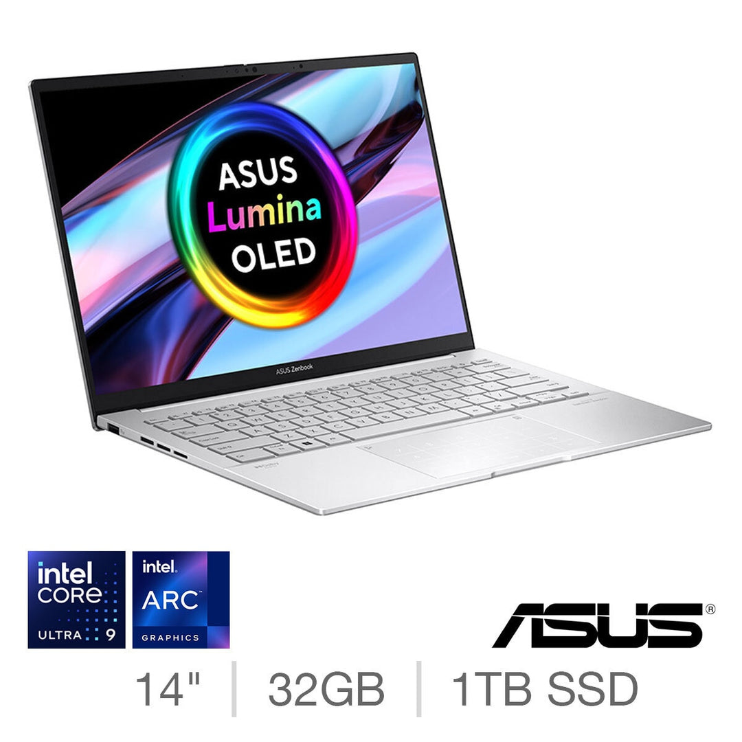 ASUS Zenbook, Intel Core Ultra 9, 32GB RAM, 1TB SSD, 14 Inch OLED Laptop, UX3405MA-PP527W