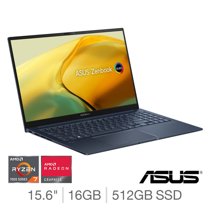 ASUS Zenbook, AMD Ryzen 7, 16GB RAM, 512GB SSD, 15.6 Inch OLED Laptop, UM3504DA-NX015W