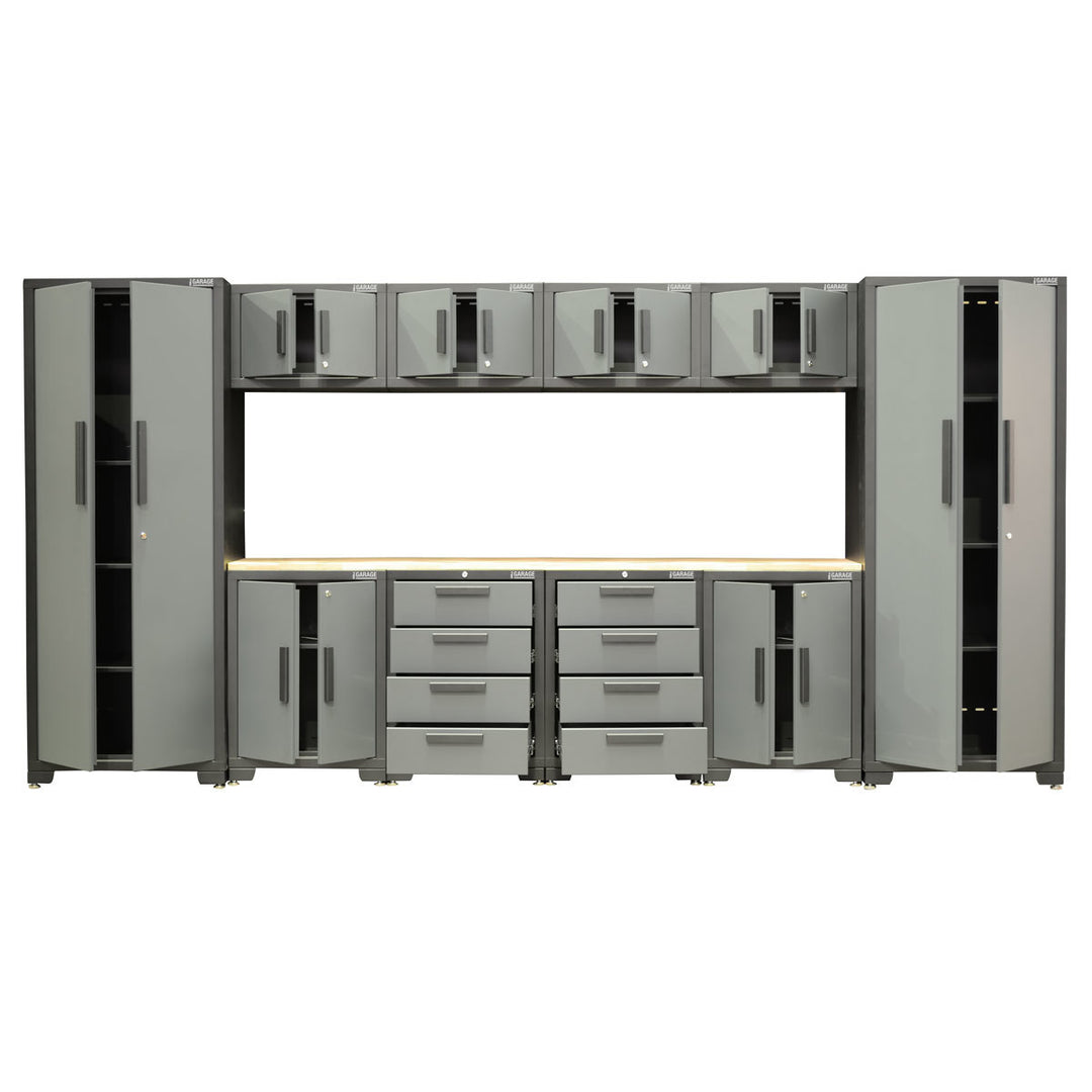 Hilka Professional 24 Gauge Steel 11 Piece Modular Cabinet Set