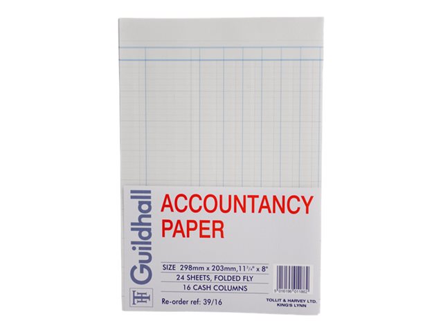 TieDex UK Guildhall - accountancy paper - 24 sheets - 298 x 203 mm