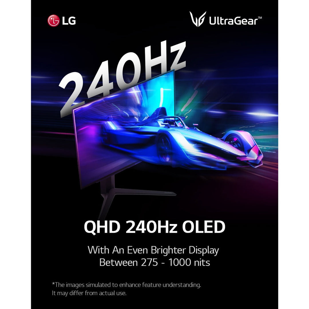 LG UltraGear 27 Inch QHD 240Hz OLED Gaming Monitor, 27GS95QE-B