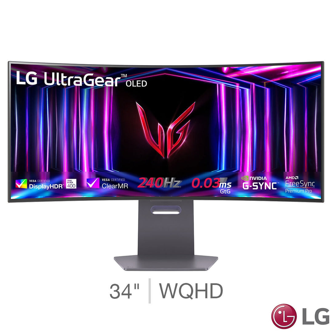 LG UltraGear 34 Inch WQHD 240Hz OLED Gaming Monitor, 34GS95QE-B