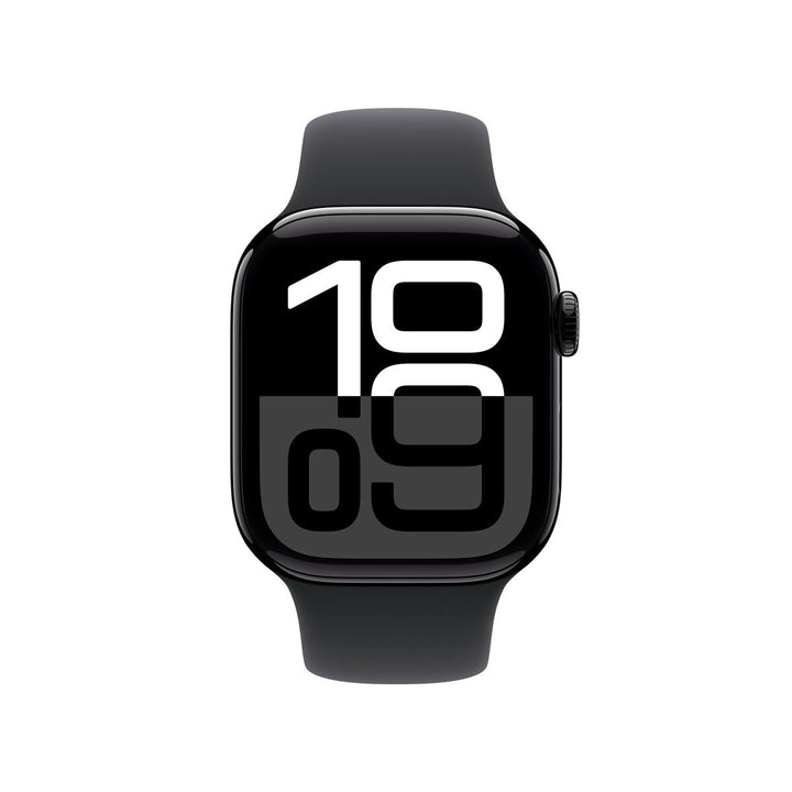 Apple Watch Series 10 GPS, 42mm Jet Black Aluminium Case with Black Sport Band S/M, MWWE3QA/A