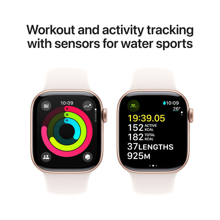 Apple Watch Series 10 GPS, 42mm Rose Gold Aluminium Case with Blush Sport Band S/M, MWWH3QA/A