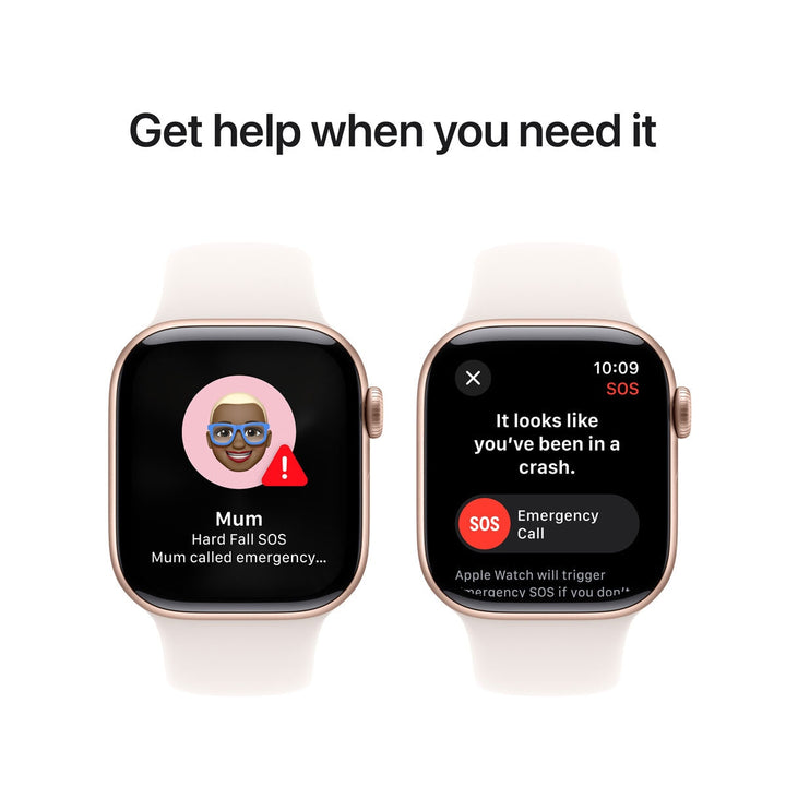 Apple Watch Series 10 GPS, 42mm Rose Gold Aluminium Case with Blush Sport Band S/M, MWWH3QA/A