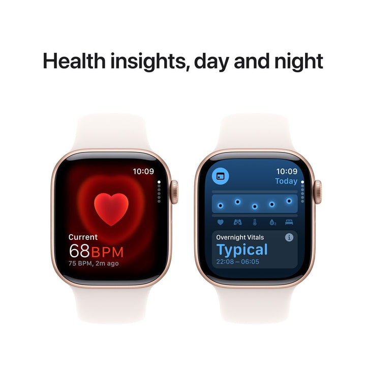 Apple Watch Series 10 GPS, 42mm Rose Gold Aluminium Case with Blush Sport Band S/M, MWWH3QA/A