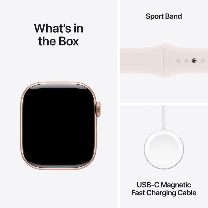 Apple Watch Series 10 GPS, 42mm Rose Gold Aluminium Case with Blush Sport Band S/M, MWWH3QA/A
