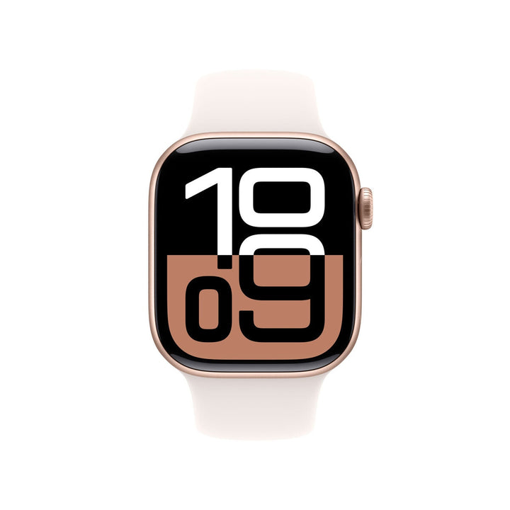 Apple Watch Series 10 GPS + Cellular, 42mm Rose Gold Aluminium Case with Light Blush Sport Band S/M, MWX93QA/A