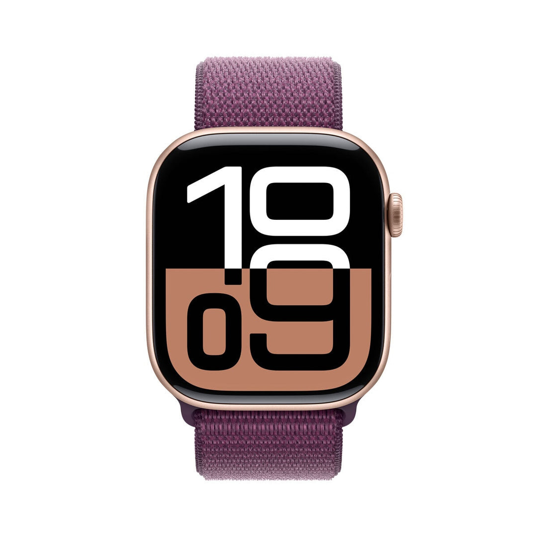 Apple Watch Series 10 GPS + Cellular, 42mm Rose Gold Aluminium Case with Plum Sport Band, MWXC3QA/A