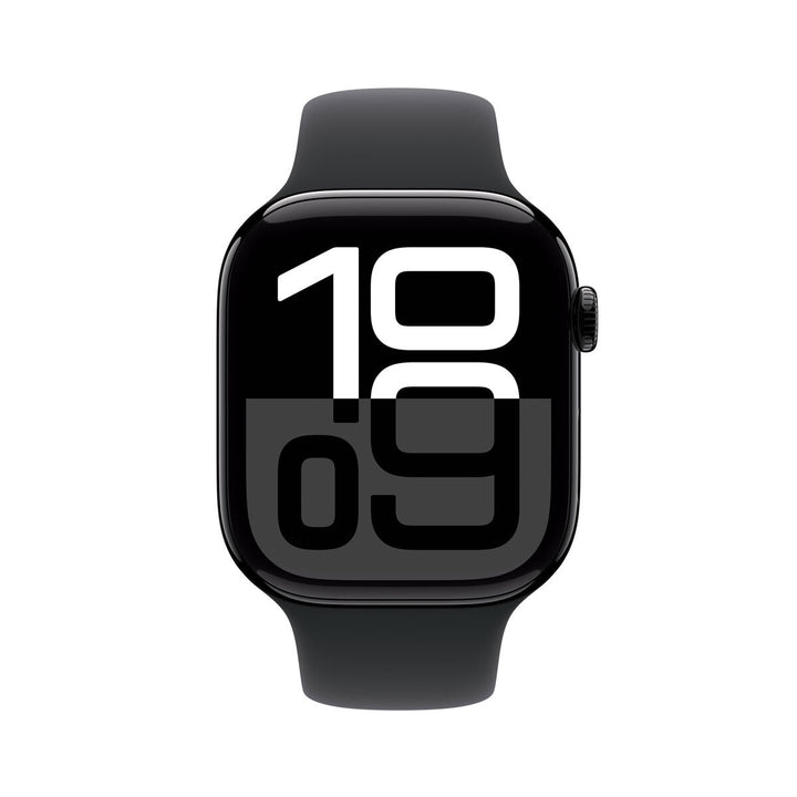 Apple Watch Series 10 GPS + Cellular, 46mm Black Aluminium Case with Black Sport Band M/L, MWY43QA/A