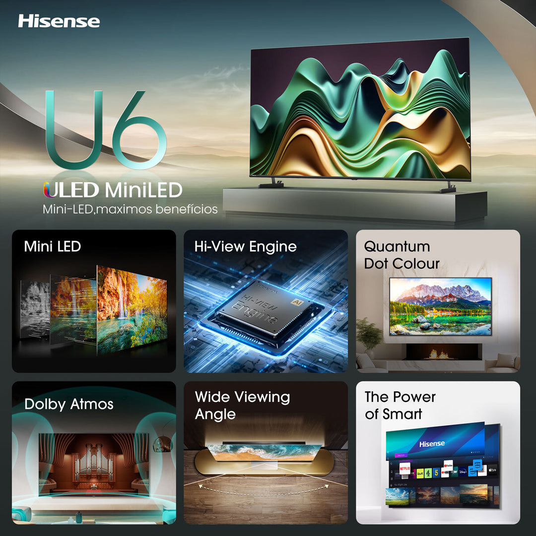 Hisense 55U6NQTUK 55 Inch Mini LED Freely Smart TV