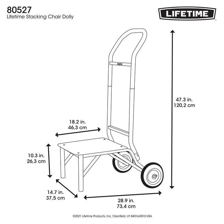 Lifetime Stacking Chair, 14 Pack & Chair Trolley