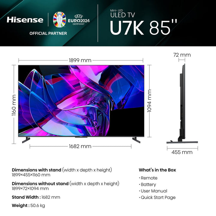 Hisense 85U7KQTUK Mini LED Smart TV