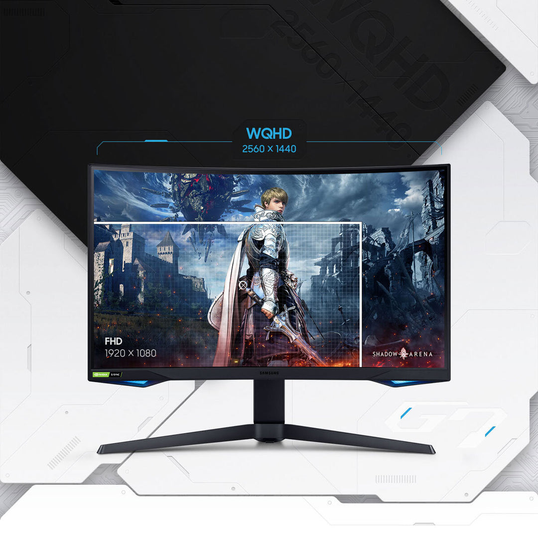 Samsung Odyssey G75T 27 Inch QHD 240Hz VA Curved Gaming Monitor, LC27G75TQSPXXU