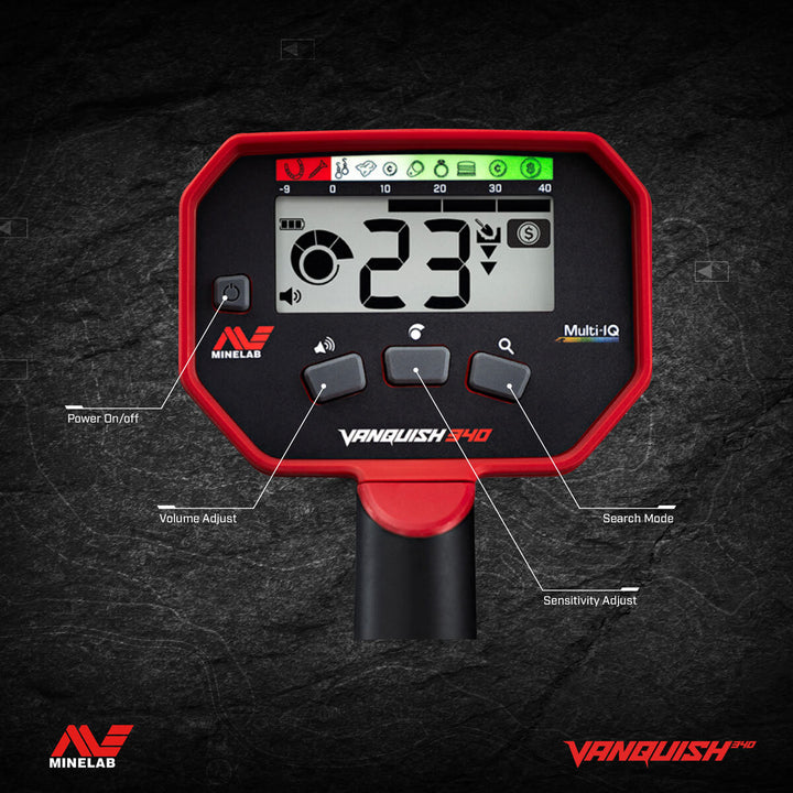 Minelab Vanquish 340 Metal Detector Bundle - Includes Pro-Find 35 Pinpointer