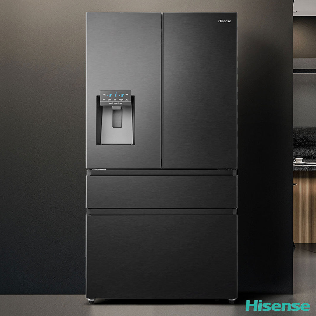 Hisense RF728N4SBFE, French Door Fridge Freezer, E Rated in Black