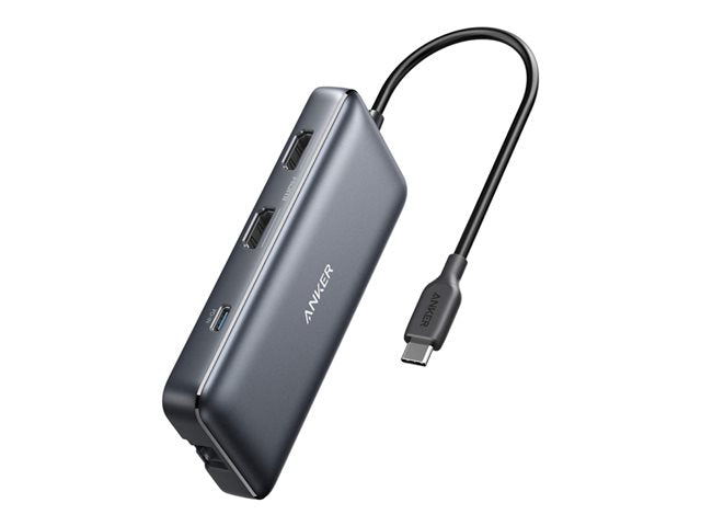 TieDex UK Anker PowerExpand 8-in-1 USB-C PD Media Hub - docking station - USB-C - 2 x HDMI - 1GbE