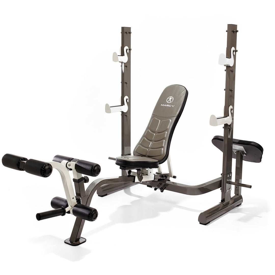 Marcy MWB-70205 Folding Olympic Barbell Bench with Rear Squat Rack