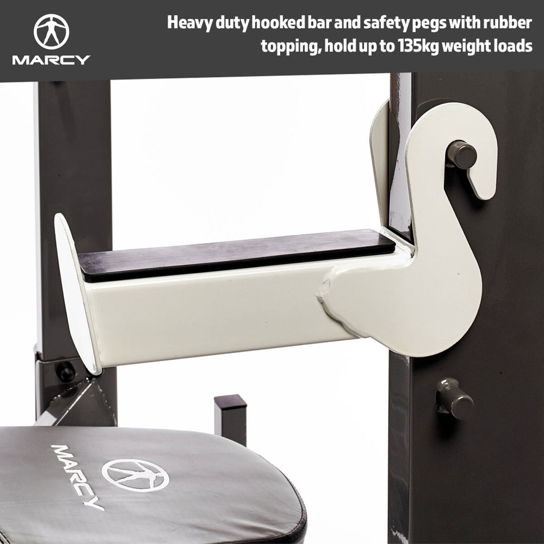 Marcy MWB-70205 Folding Olympic Barbell Bench with Rear Squat Rack