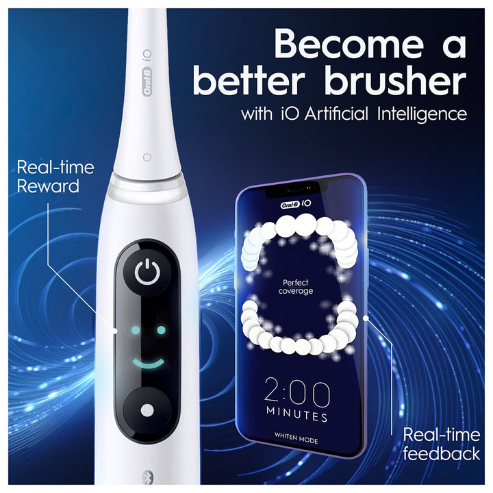 Oral-B iO Series 8 White & Black Toothbrush, Duo Pack