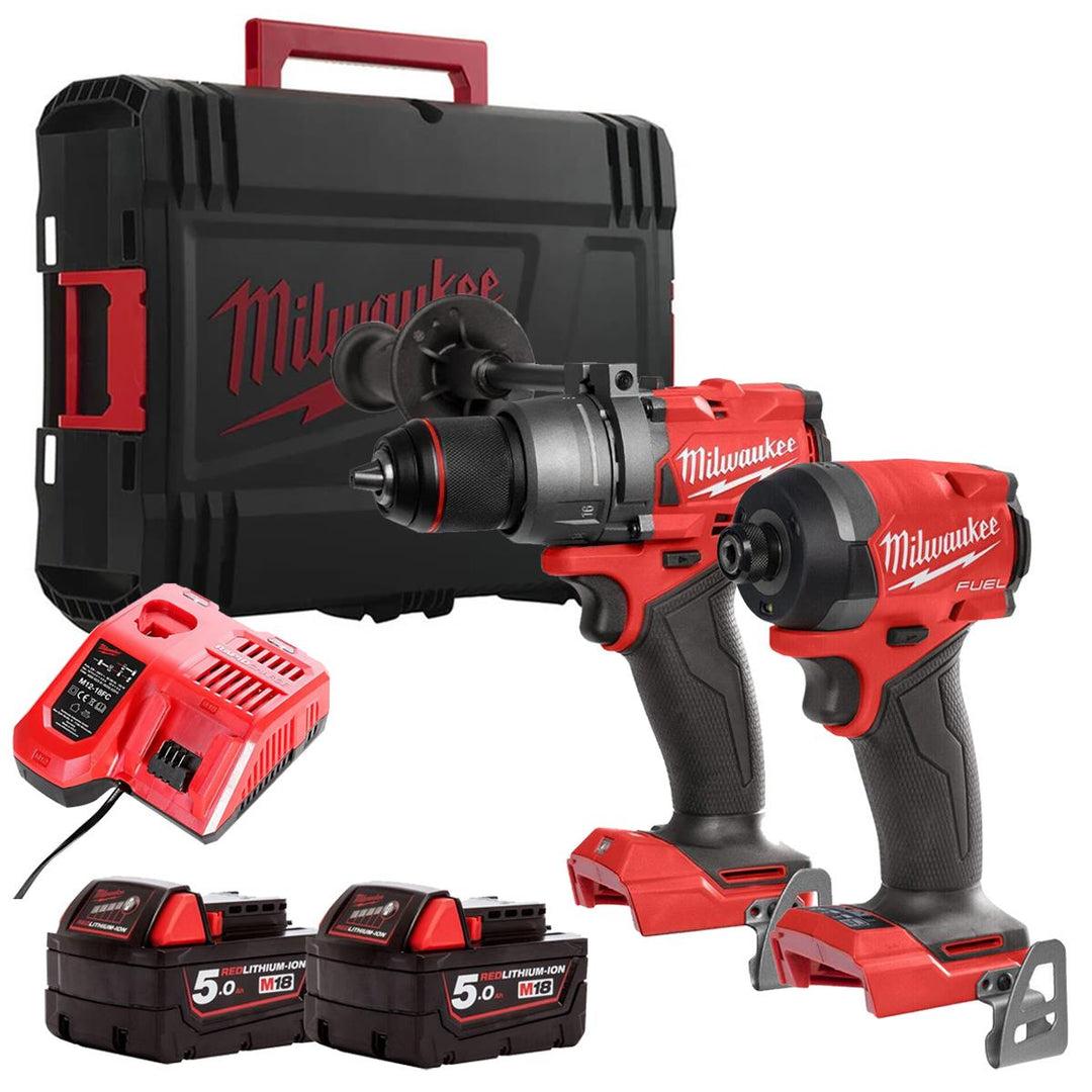 Milwaukee M18FPP2A4-502B M18 Fuel 18V Brushless Twin Kit with 2 x 5.0Ah Battery, Charger & Case