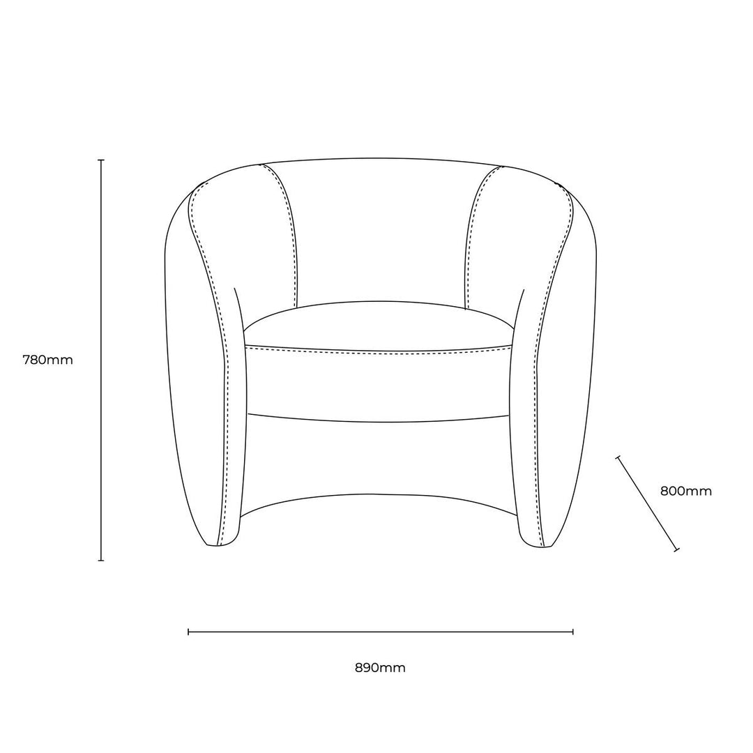Gallery Curvo Cream Fabric Armchair