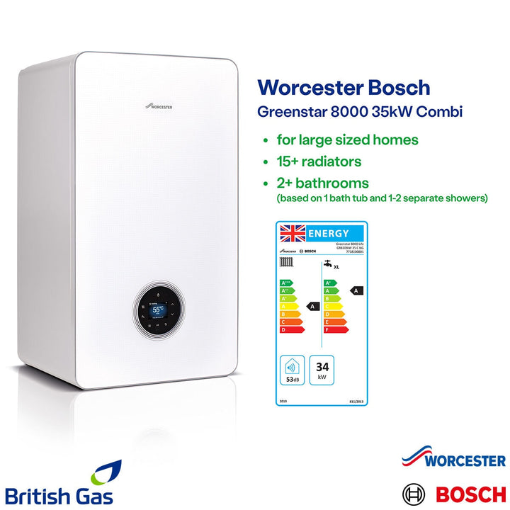 Worcester Bosch 8000 35kW Combi Boiler Installed by British Gas