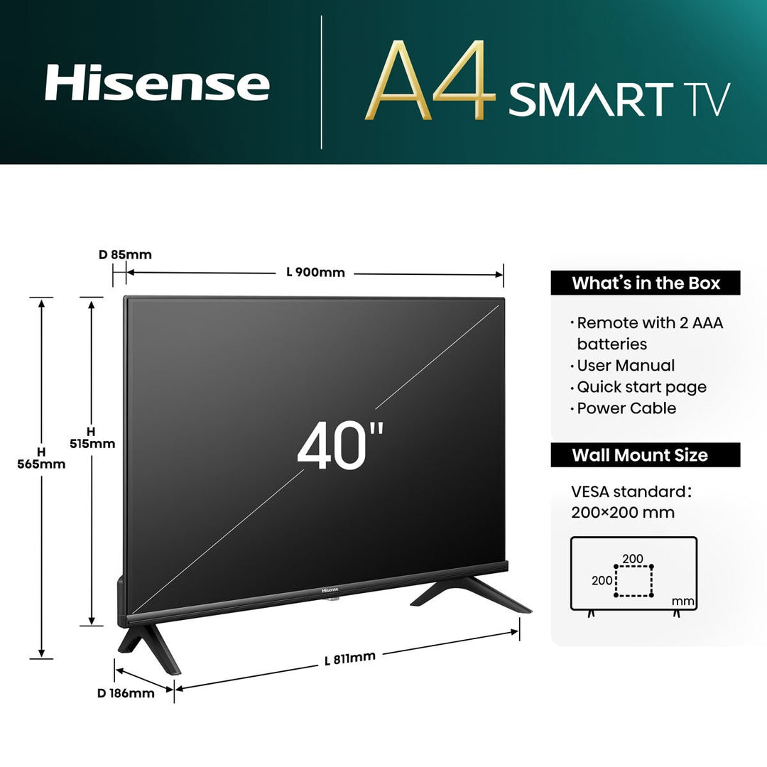 Hisense 40A4NTUK 40 Inch FHD Smart TV