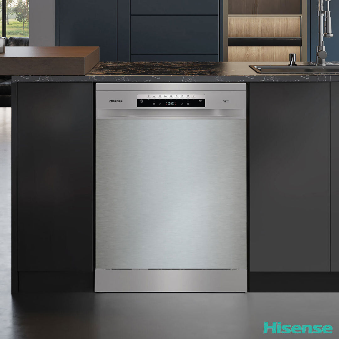 Hisense HS673C60XUK Freestanding Dishwasher, C Rated in Stainless Steel