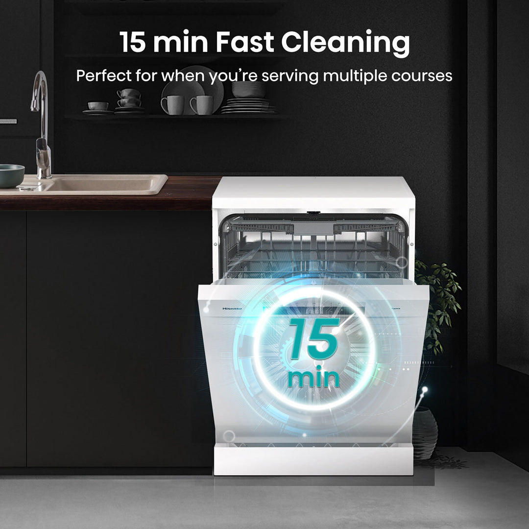 Hisense HS673C60WUK Freestanding Dishwasher, C Rated in White