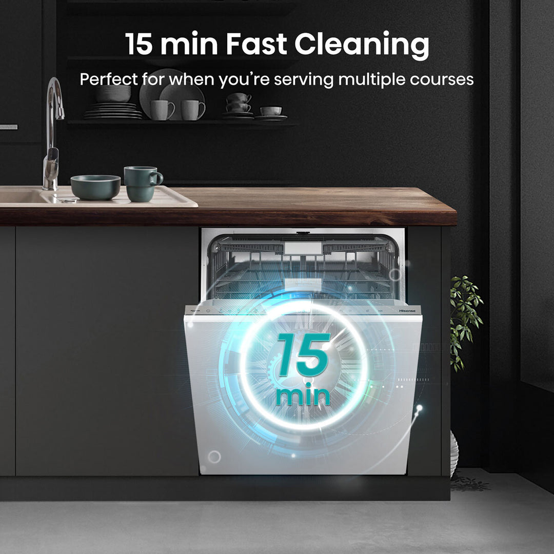 Hisense HV693C60UK Fully Integrated Dishwasher, C Rated in White